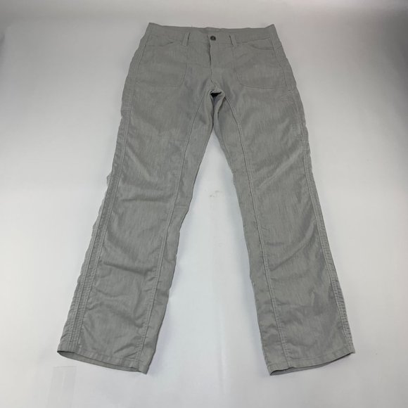 Kuhl Pants - KÜHL Light Gray Linen Cotton Blend Poplin Straight Leg Adventure Pant 10R